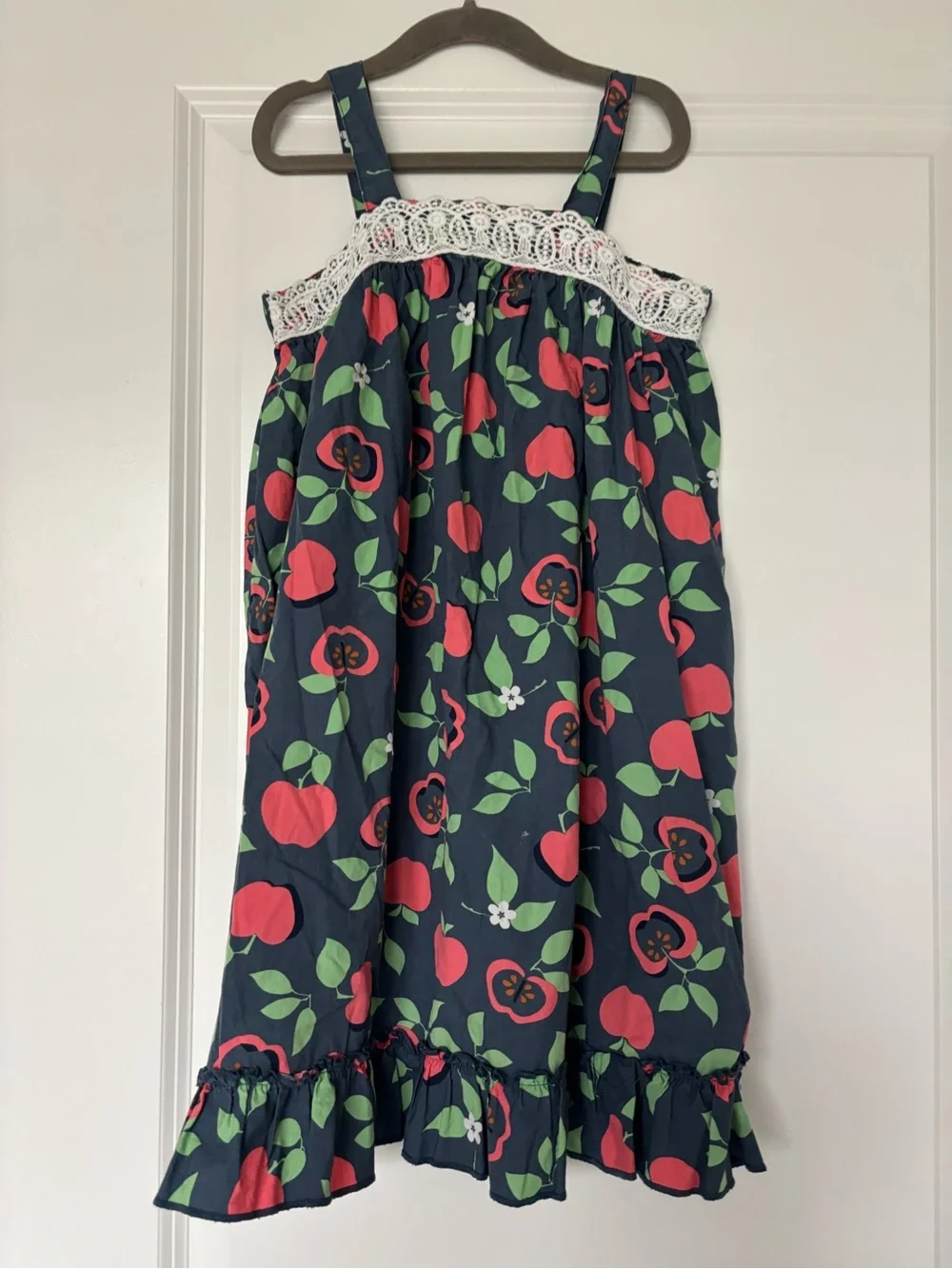 Hanna Andersson Size 130 US 8 Apple Dress Cotton Sun